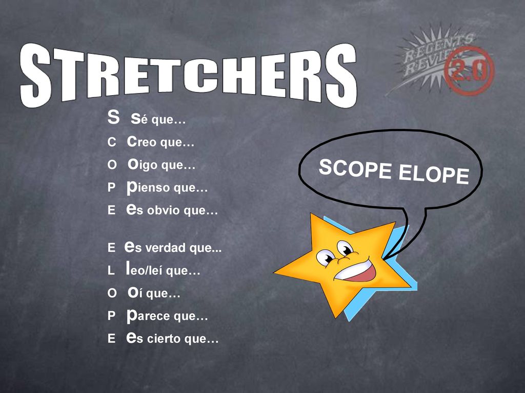 SCOPE ELOPE S sé que… C creo que… O oigo que… P pienso que…
