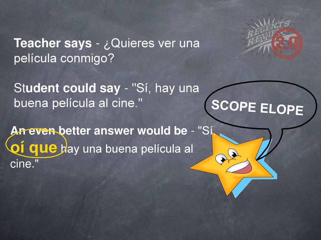 SCOPE ELOPE Teacher says - ¿Quieres ver una película conmigo