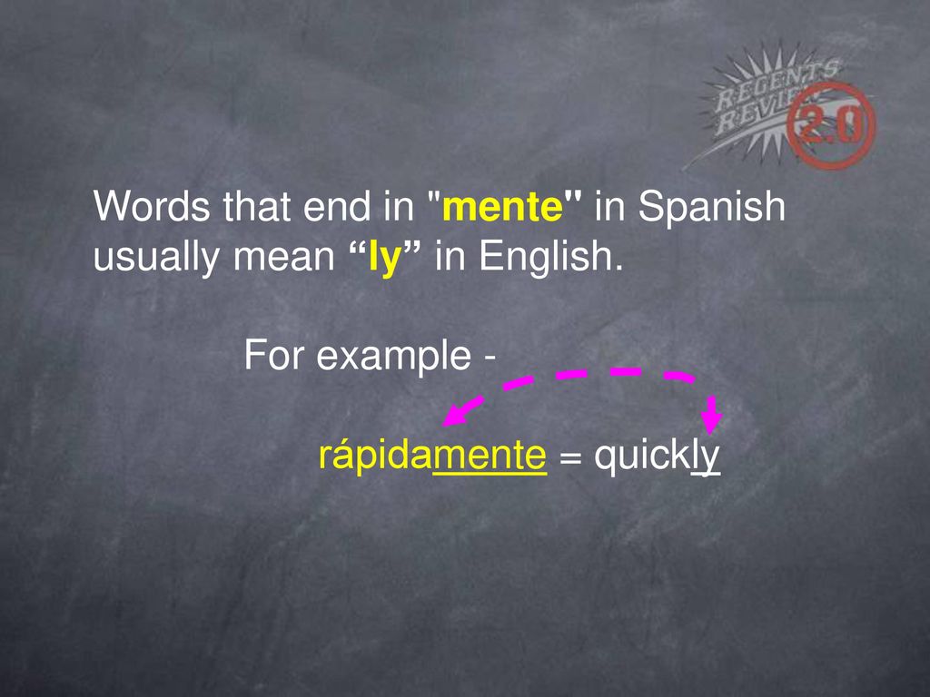Words that end in mente in Spanish usually mean ly in English.