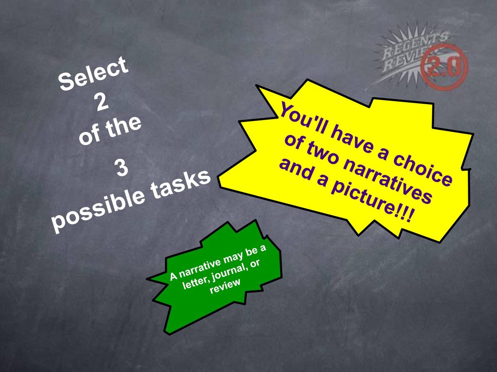 Select 2 of the 3 possible tasks You ll have a choice