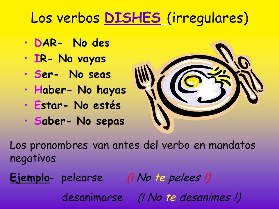 Los verbos DISHES (irregulares)