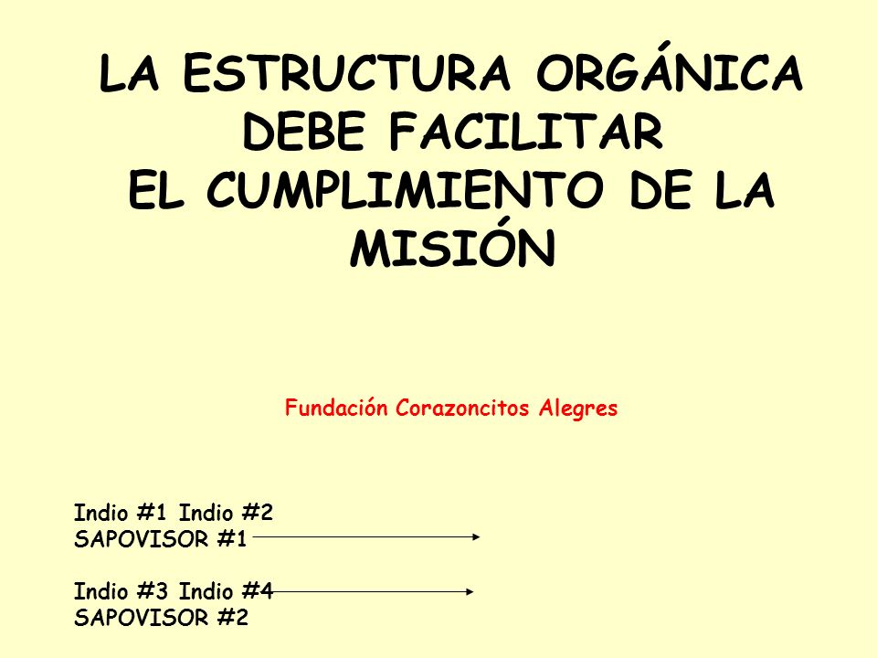 LA ESTRUCTURA ORGÁNICA DEBE FACILITAR EL CUMPLIMIENTO DE LA MISIÓN