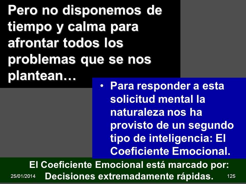Pero no disponemos de tiempo y calma para afrontar todos los problemas que se nos plantean…