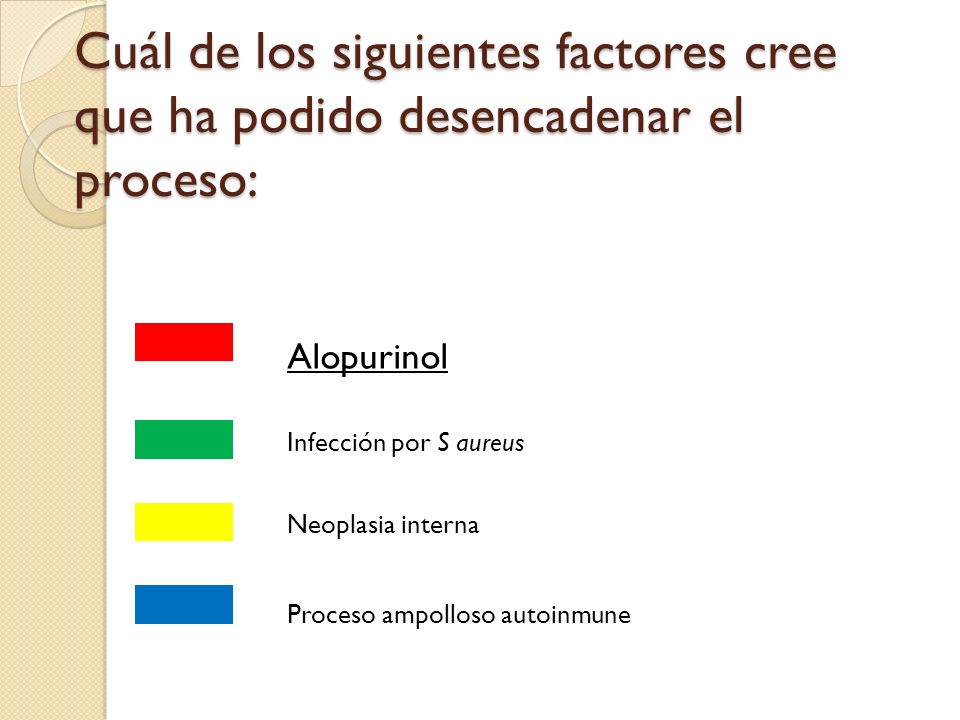 Cuál de los siguientes factores cree que ha podido desencadenar el proceso: