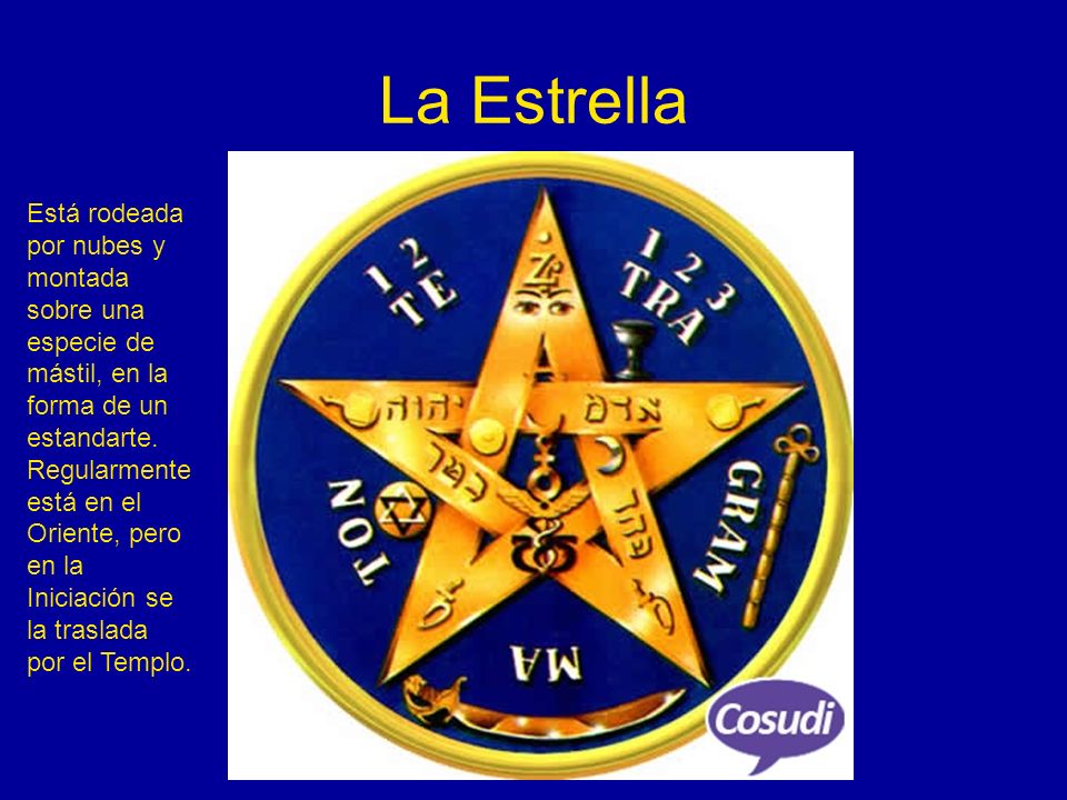 La Estrella Está rodeada por nubes y montada sobre una especie de