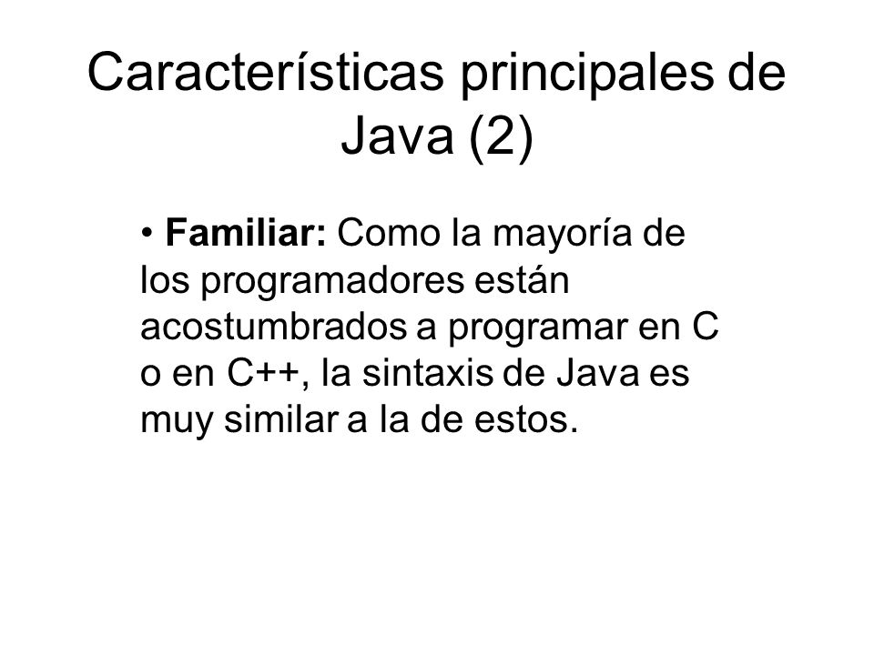 Características principales de Java (2)
