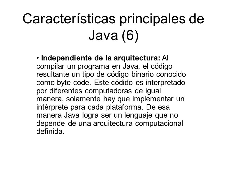 Características principales de Java (6)