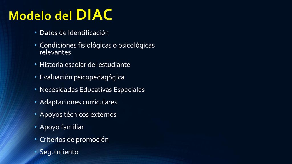 Modelo del DIAC Datos de Identificación
