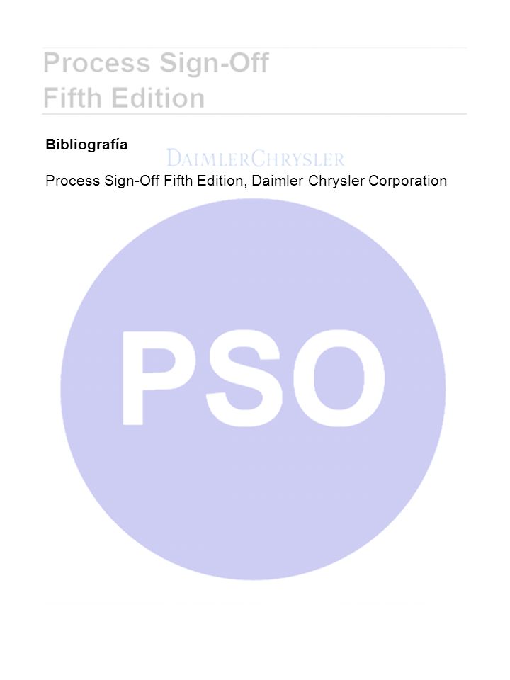 Bibliografía Process Sign-Off Fifth Edition, Daimler Chrysler Corporation