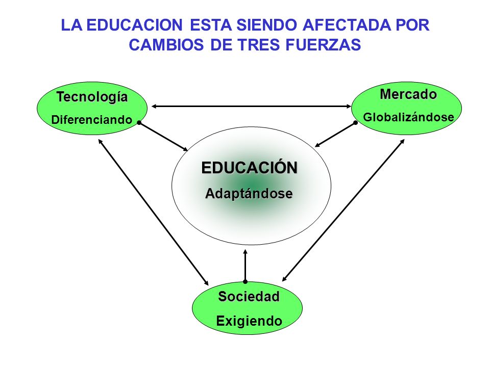LA EDUCACION ESTA SIENDO AFECTADA POR CAMBIOS DE TRES FUERZAS