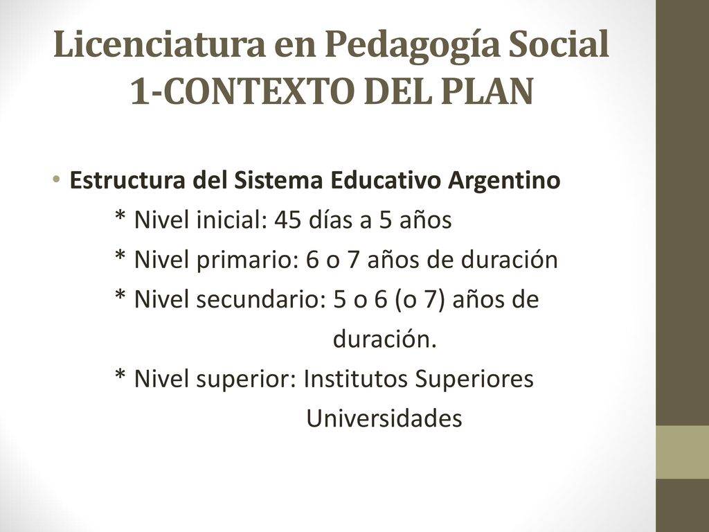 Licenciatura en Pedagogía Social 1-CONTEXTO DEL PLAN