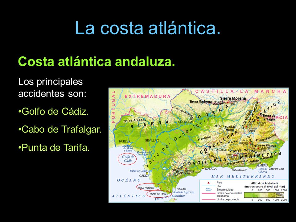 La costa atlántica. Costa atlántica andaluza.