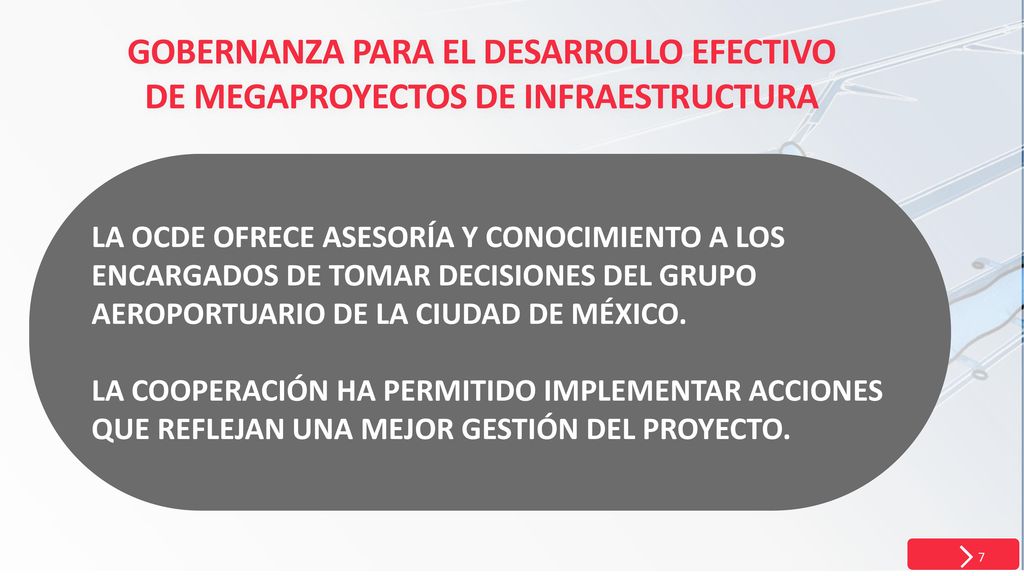 LA OCDE OFRECE ASESORÍA Y CONOCIMIENTO A LOS ENCARGADOS DE TOMAR DECISIONES DEL GRUPO AEROPORTUARIO DE LA CIUDAD DE MÉXICO.