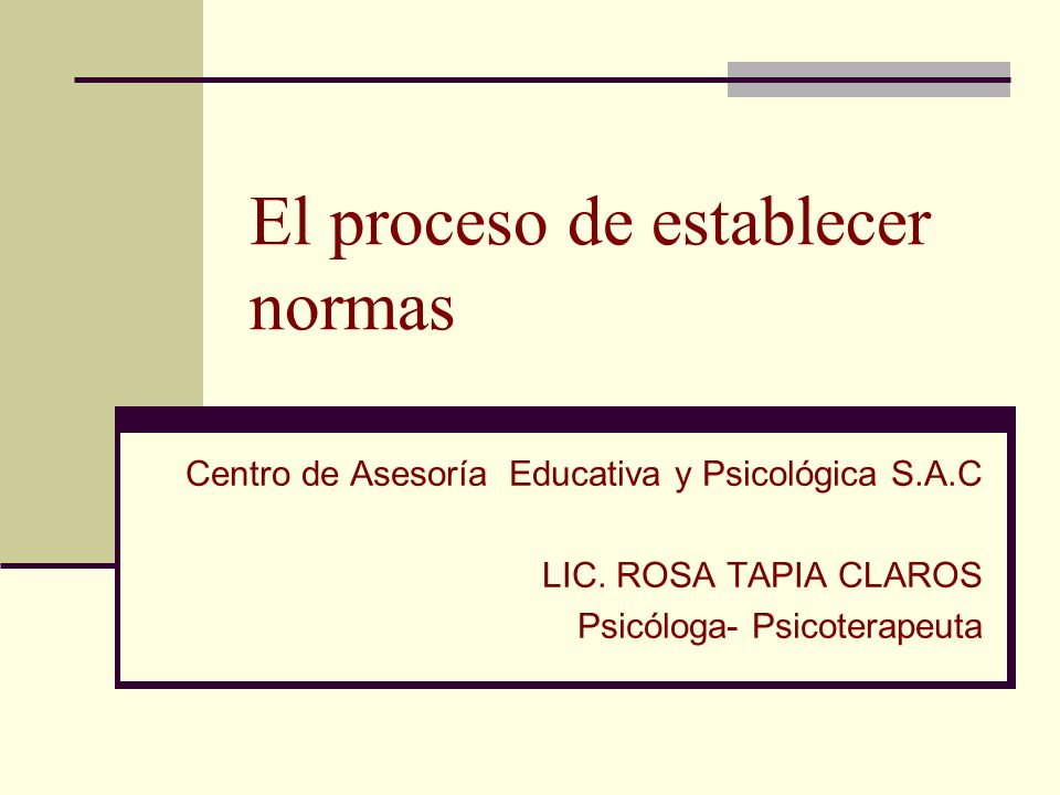 El proceso de establecer normas