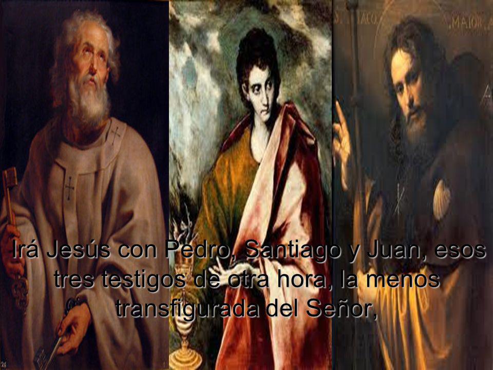 Irá Jesús con Pedro, Santiago y Juan, esos tres testigos de otra hora, la menos transfigurada del Señor,