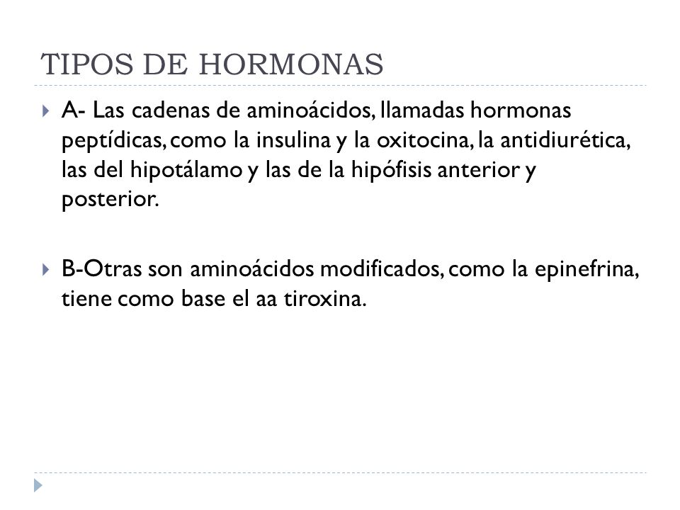 TIPOS DE HORMONAS