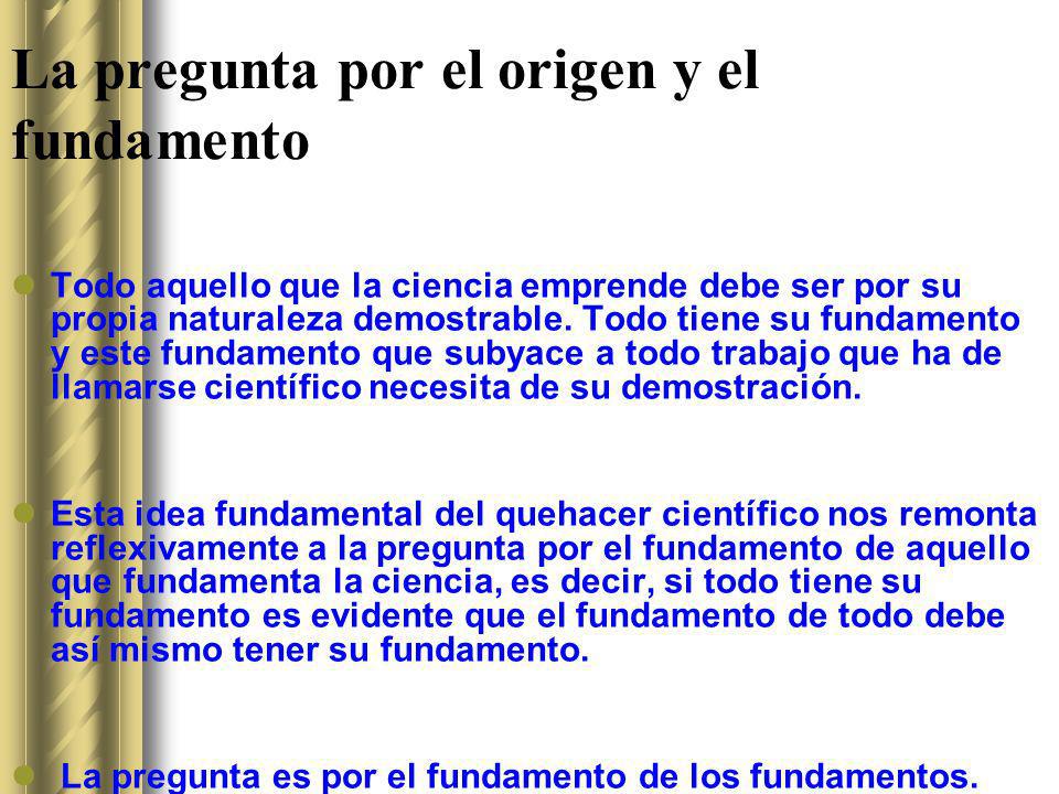 La pregunta por el origen y el fundamento
