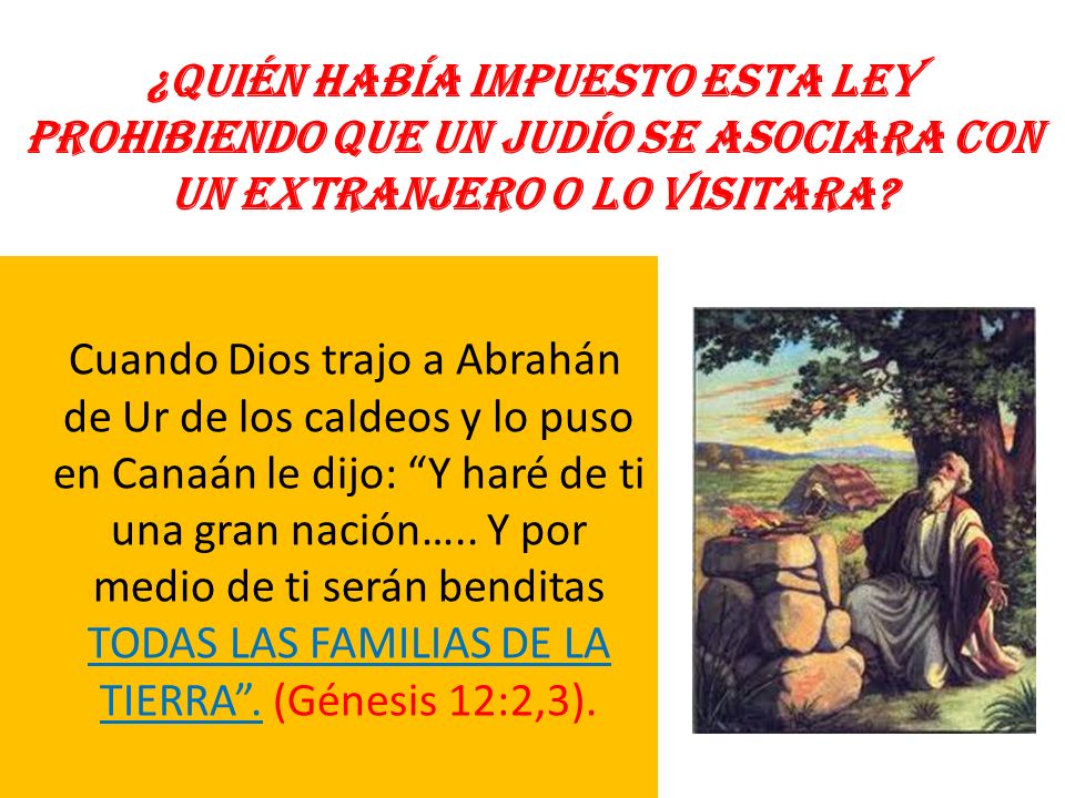¿Quién había impuesto esta LEY prohibiendo que un judío se asociara con un extranjero o lo visitara