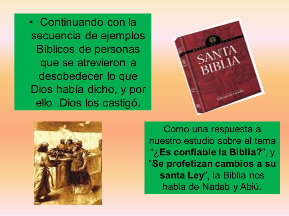 Continuando con la secuencia de ejemplos Bíblicos de personas que se atrevieron a desobedecer lo que Dios había dicho, y por ello Dios los castigó.