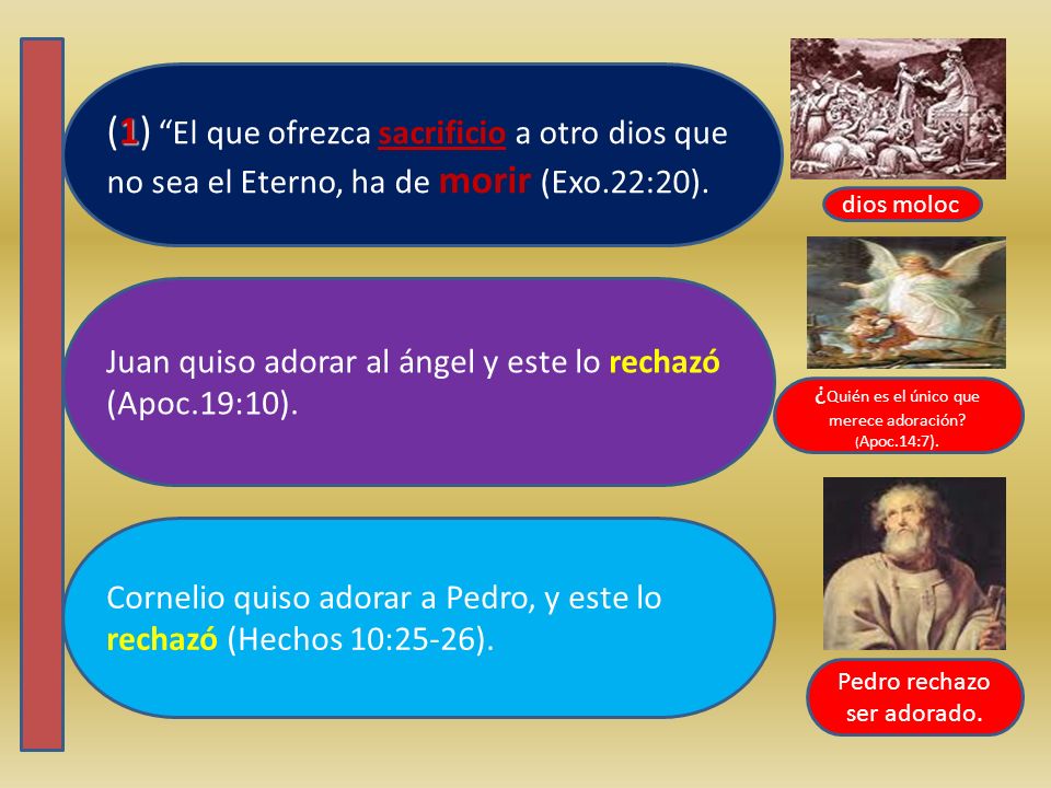 (1) El que ofrezca sacrificio a otro dios que no sea el Eterno, ha de morir (Exo.22:20).