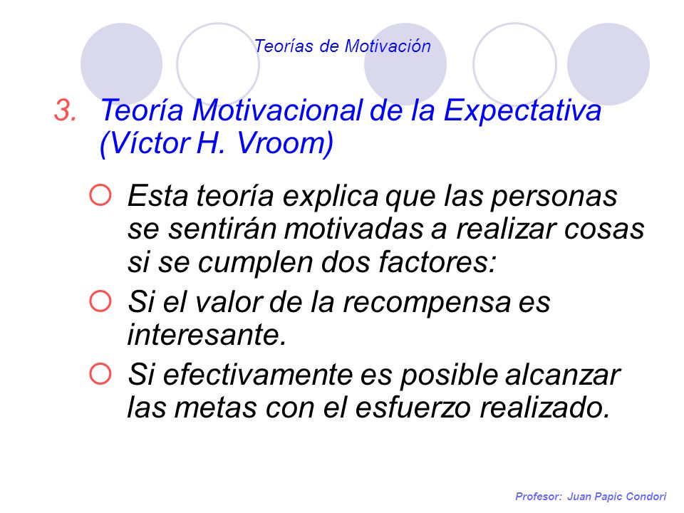 Teoría Motivacional de la Expectativa (Víctor H. Vroom)