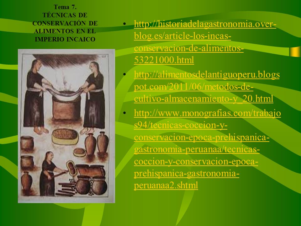 Tema 7. TÉCNICAS DE CONSERVACIÓN DE ALIMENTOS EN EL IMPERIO INCAICO