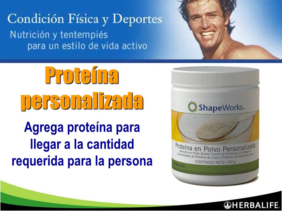 Agrega proteína para llegar a la cantidad requerida para la persona