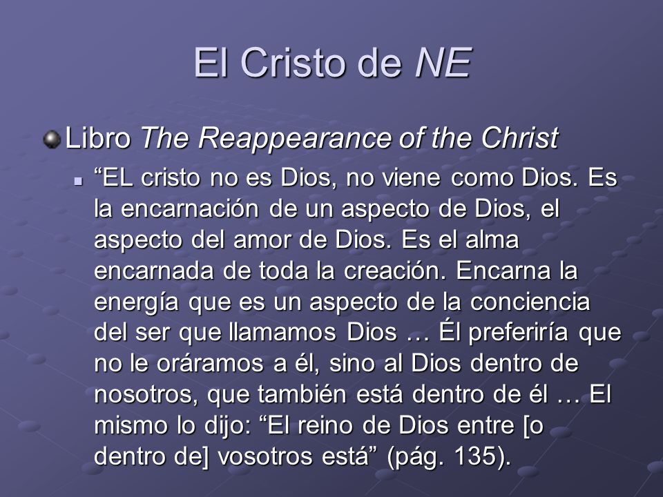 El Cristo de NE Libro The Reappearance of the Christ