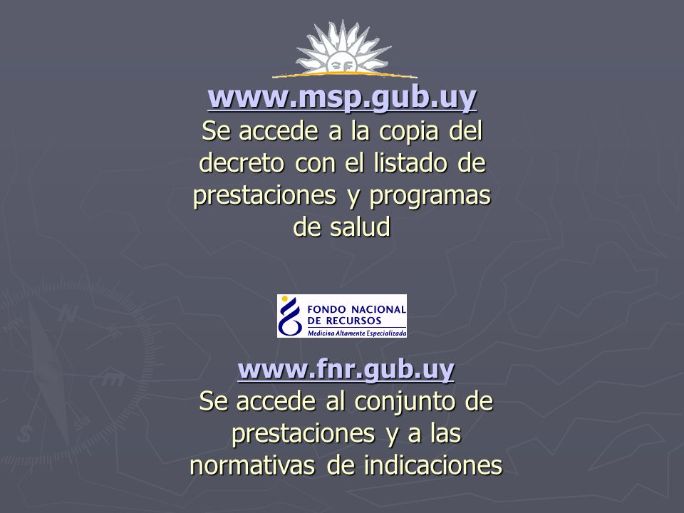Se accede a la copia del decreto con el listado de prestaciones y programas. de salud.