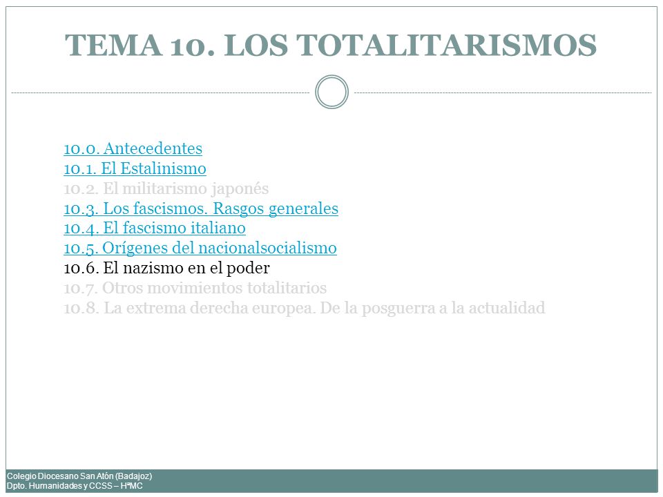 TEMA 10. LOS TOTALITARISMOS