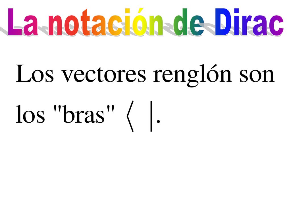 La notación de Dirac