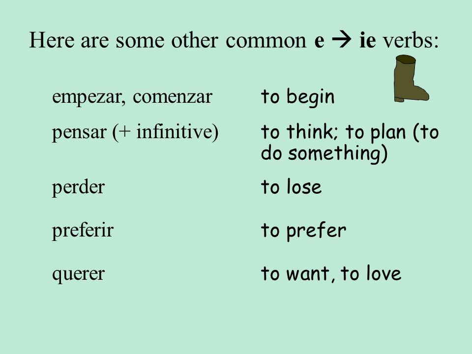 Here are some other common e  ie verbs:
