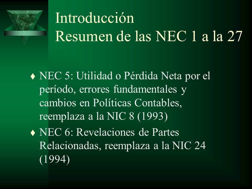 Introducción Resumen de las NEC 1 a la 27