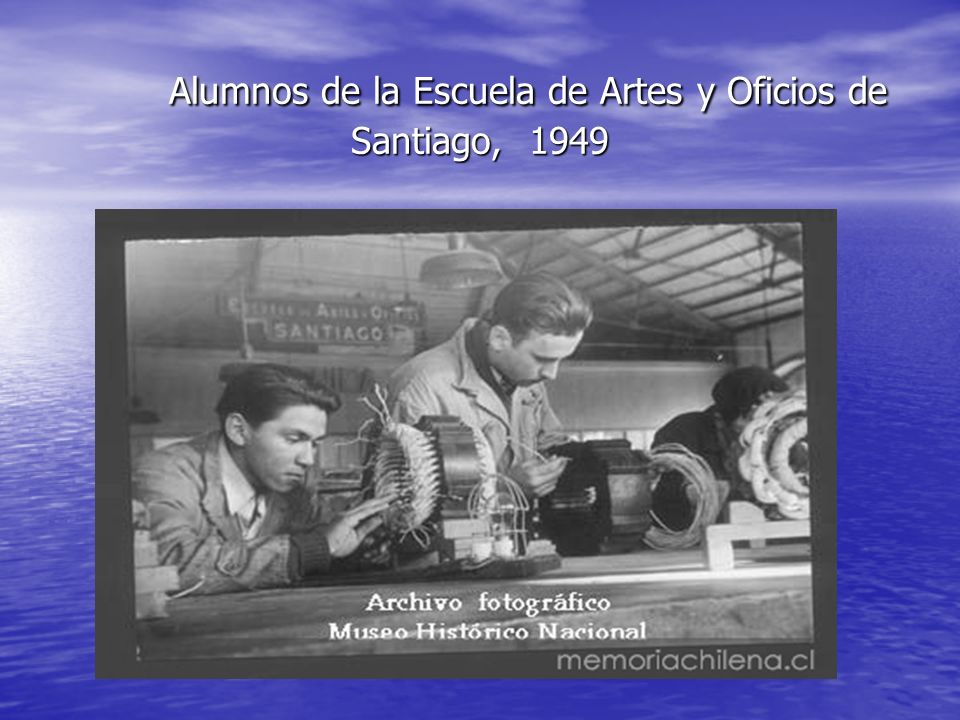 Alumnos de la Escuela de Artes y Oficios de Santiago, 1949