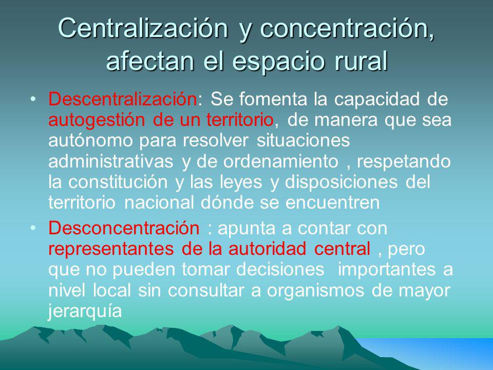 Centralización y concentración, afectan el espacio rural