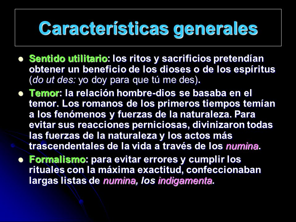 Características generales
