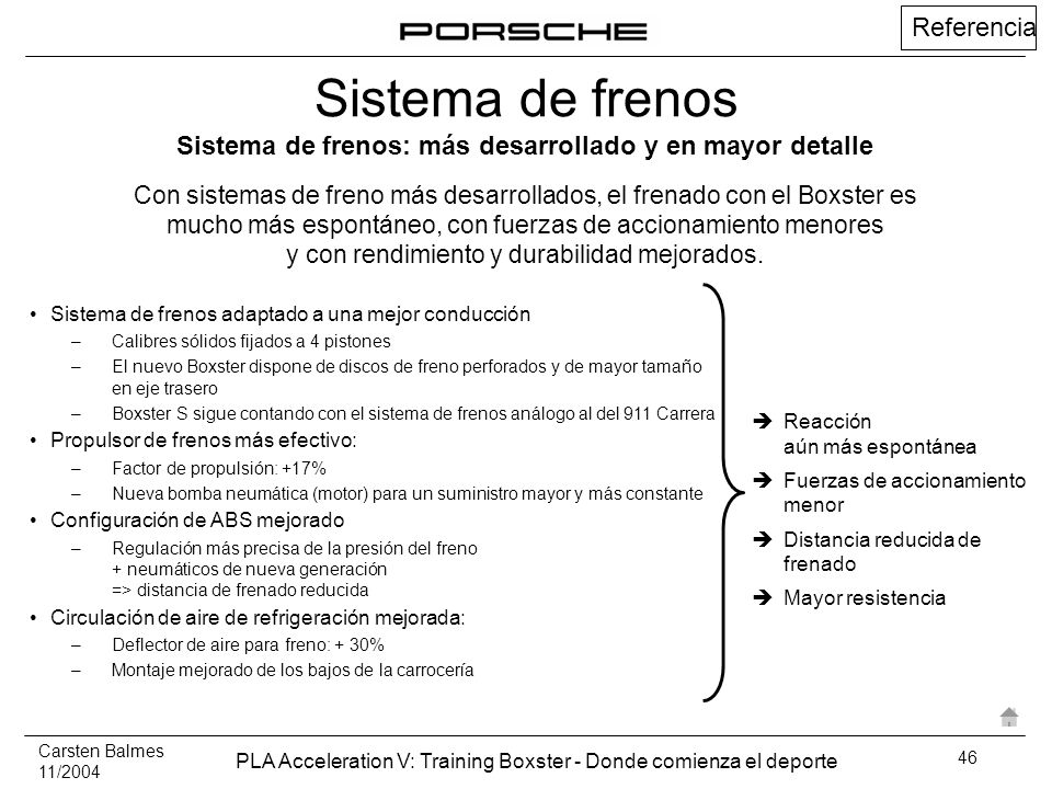 Sistema de frenos: más desarrollado y en mayor detalle