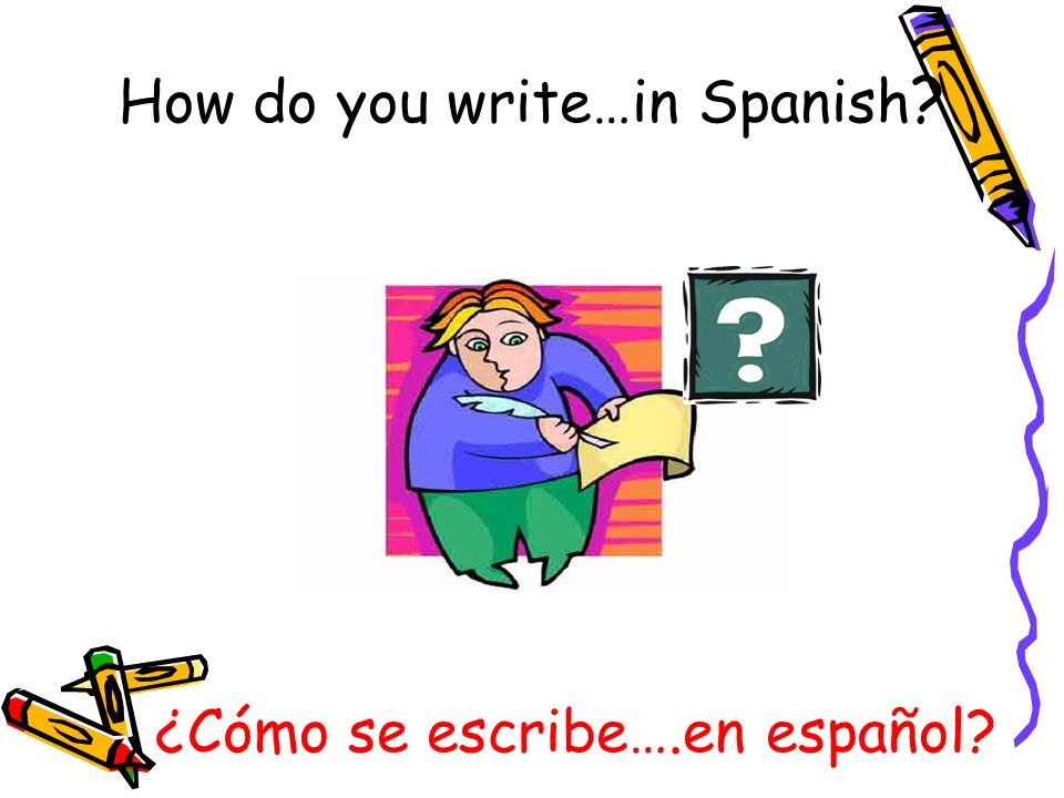 ¿Cómo se escribe….en español