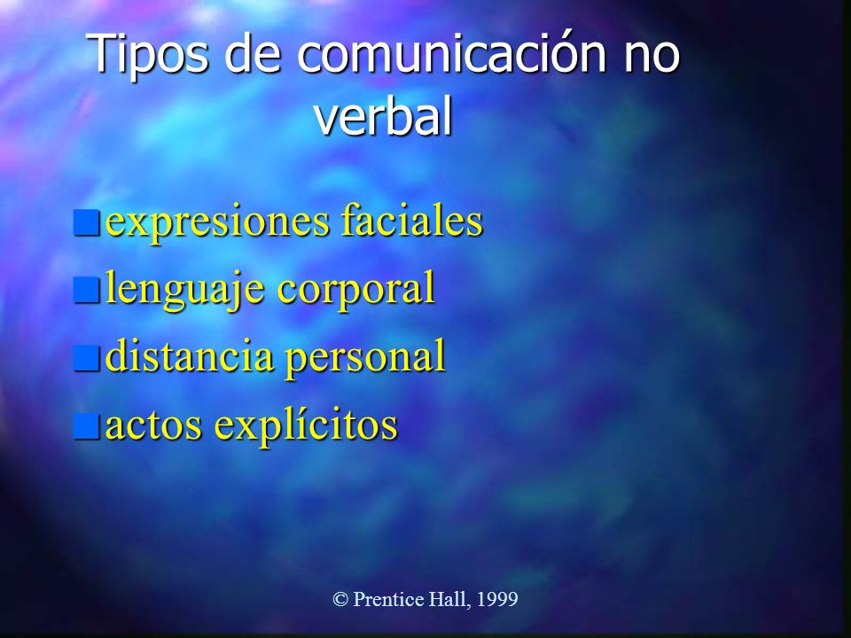 Tipos de comunicación no verbal
