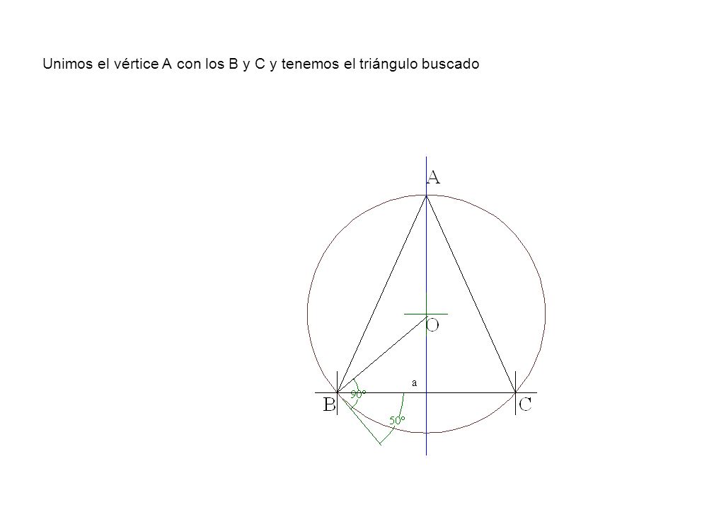 Unimos el vértice A con los B y C y tenemos el triángulo buscado