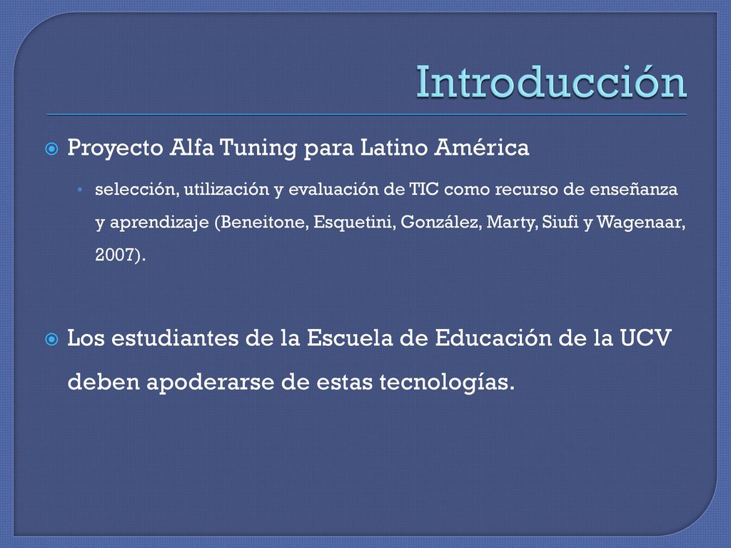 Introducción Proyecto Alfa Tuning para Latino América