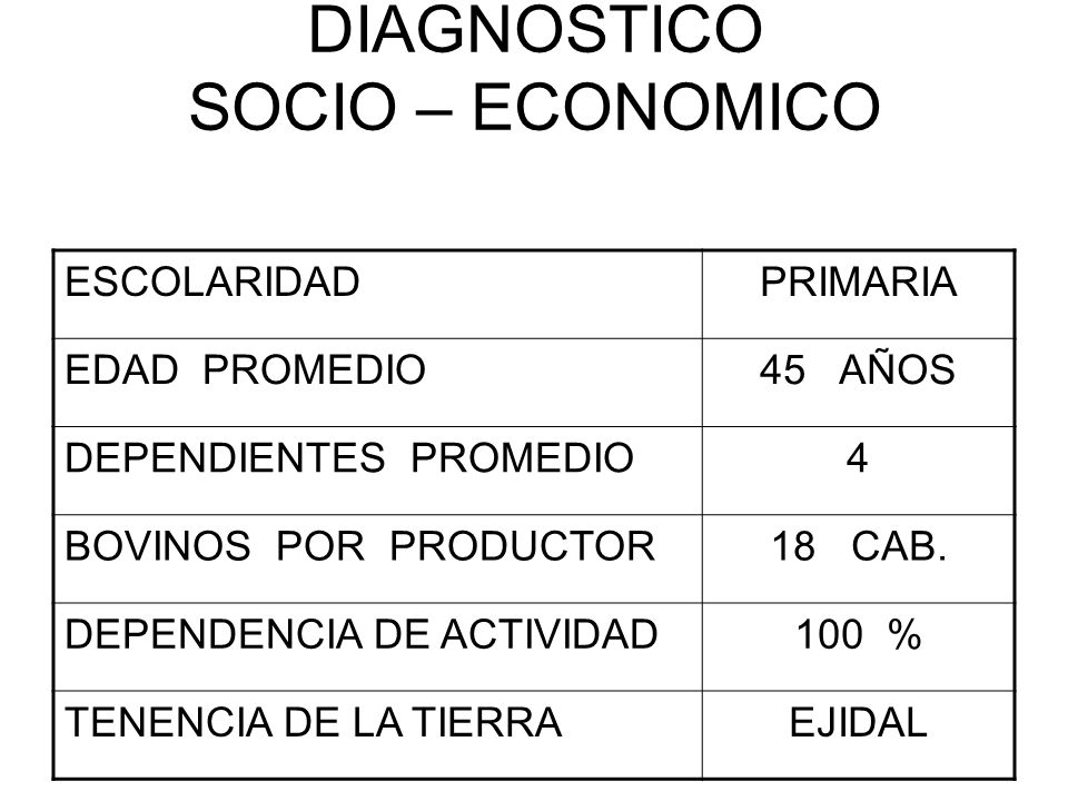 DIAGNOSTICO SOCIO – ECONOMICO