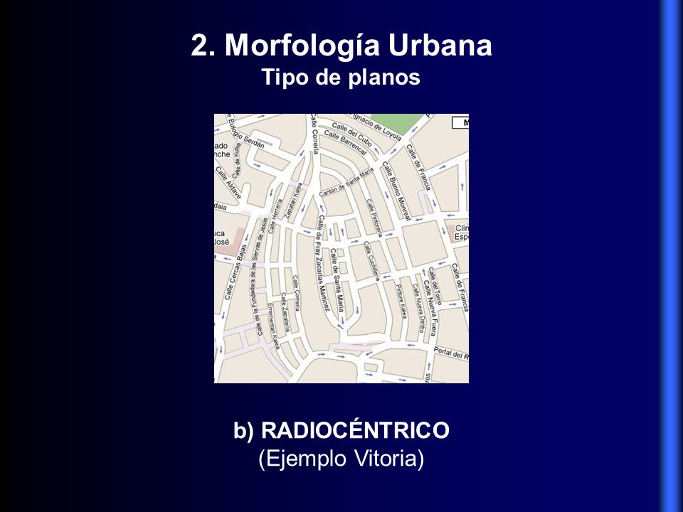 2. Morfología Urbana Tipo de planos b) RADIOCÉNTRICO (Ejemplo Vitoria)