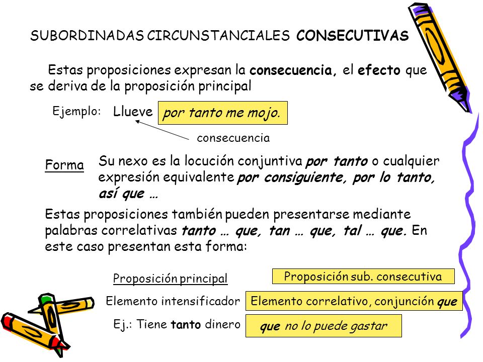 SUBORDINADAS CIRCUNSTANCIALES CONSECUTIVAS