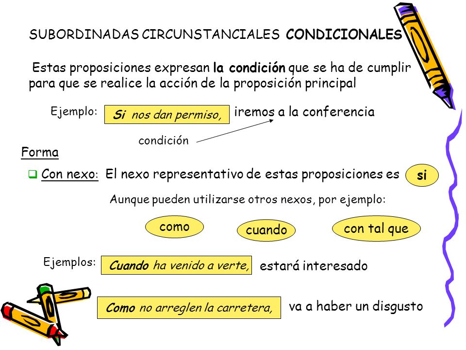 SUBORDINADAS CIRCUNSTANCIALES CONDICIONALES