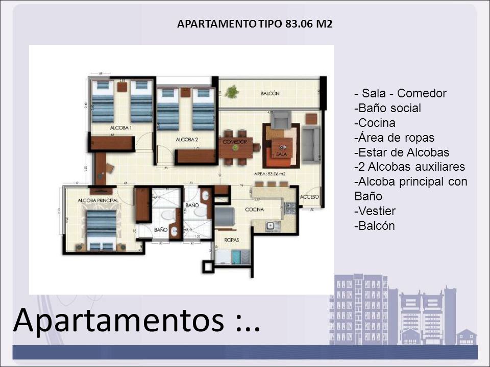 Apartamentos :.. APARTAMENTO TIPO M2 - Sala - Comedor