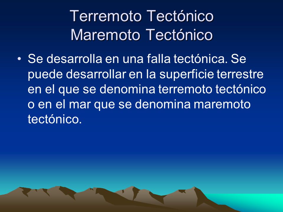 Terremoto Tectónico Maremoto Tectónico