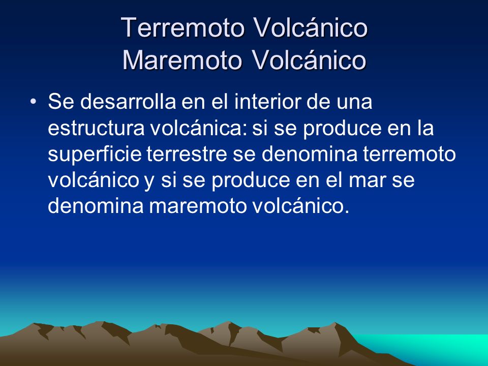 Terremoto Volcánico Maremoto Volcánico
