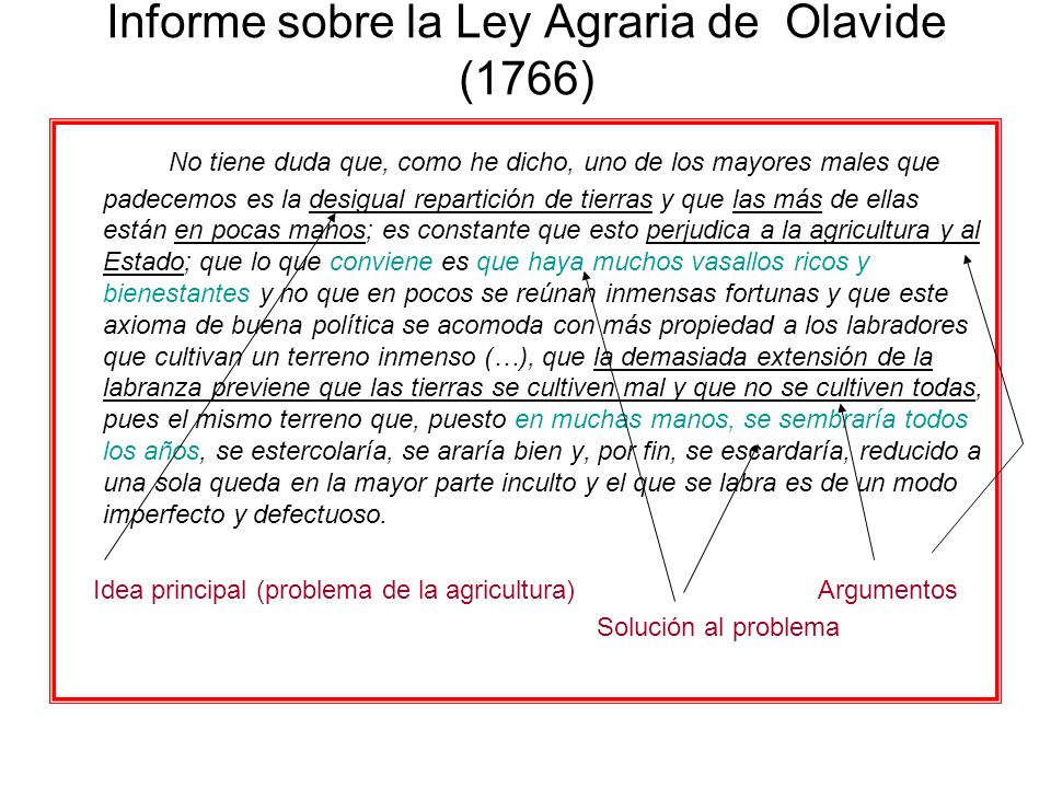 Informe sobre la Ley Agraria de Olavide (1766)