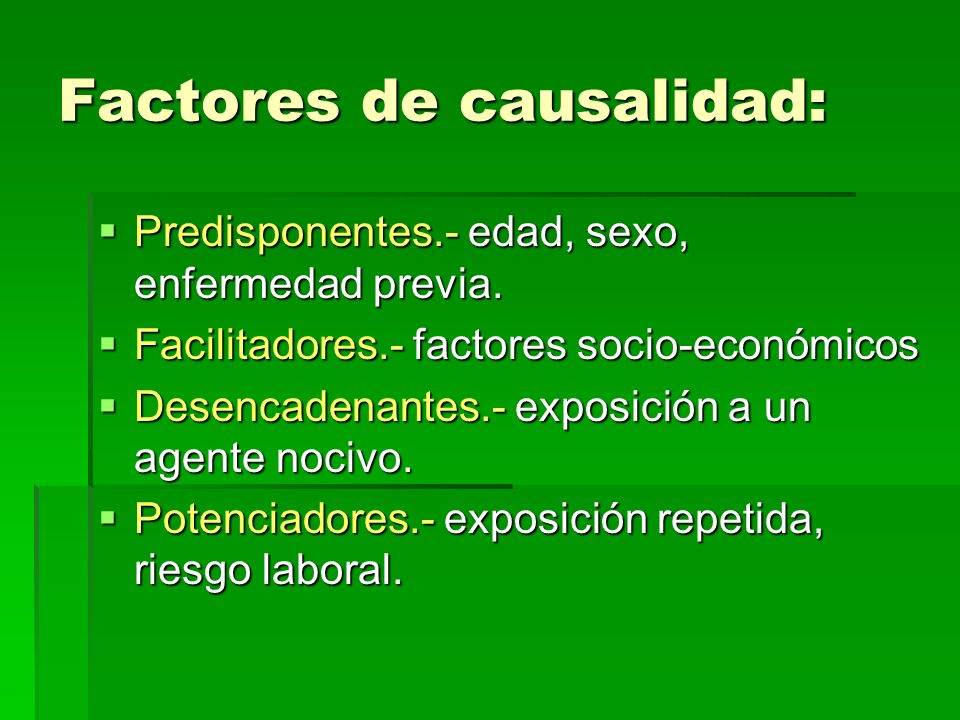 Factores de causalidad: